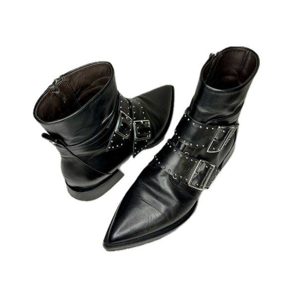 Mattia Capezzani Leather Pointed Toe Stud Ankle Winter Boots Lightly worn - Picture 3 of 10